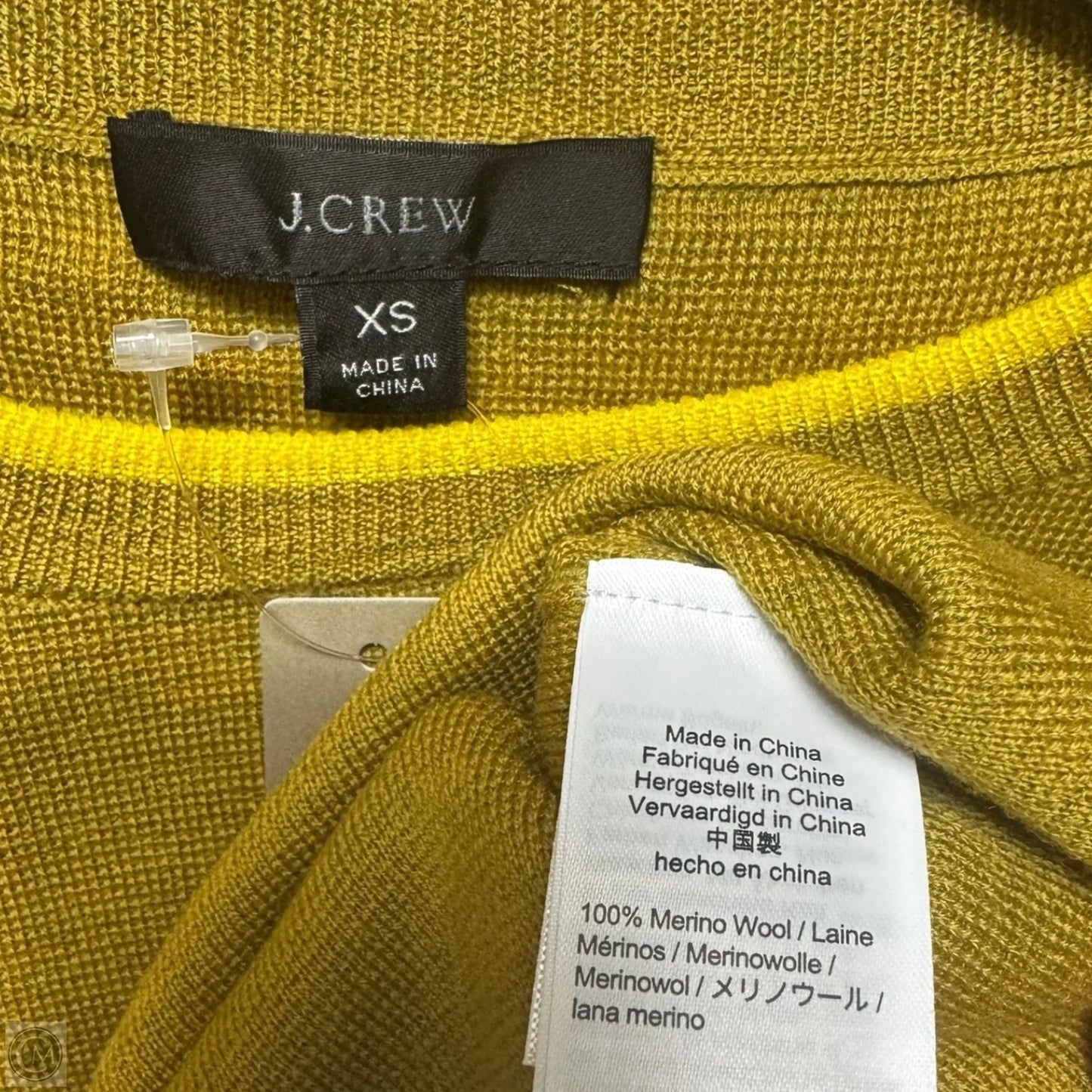 Merino Wool Sweater Short Sleeve By J. Crew In Gold, Size: Xs