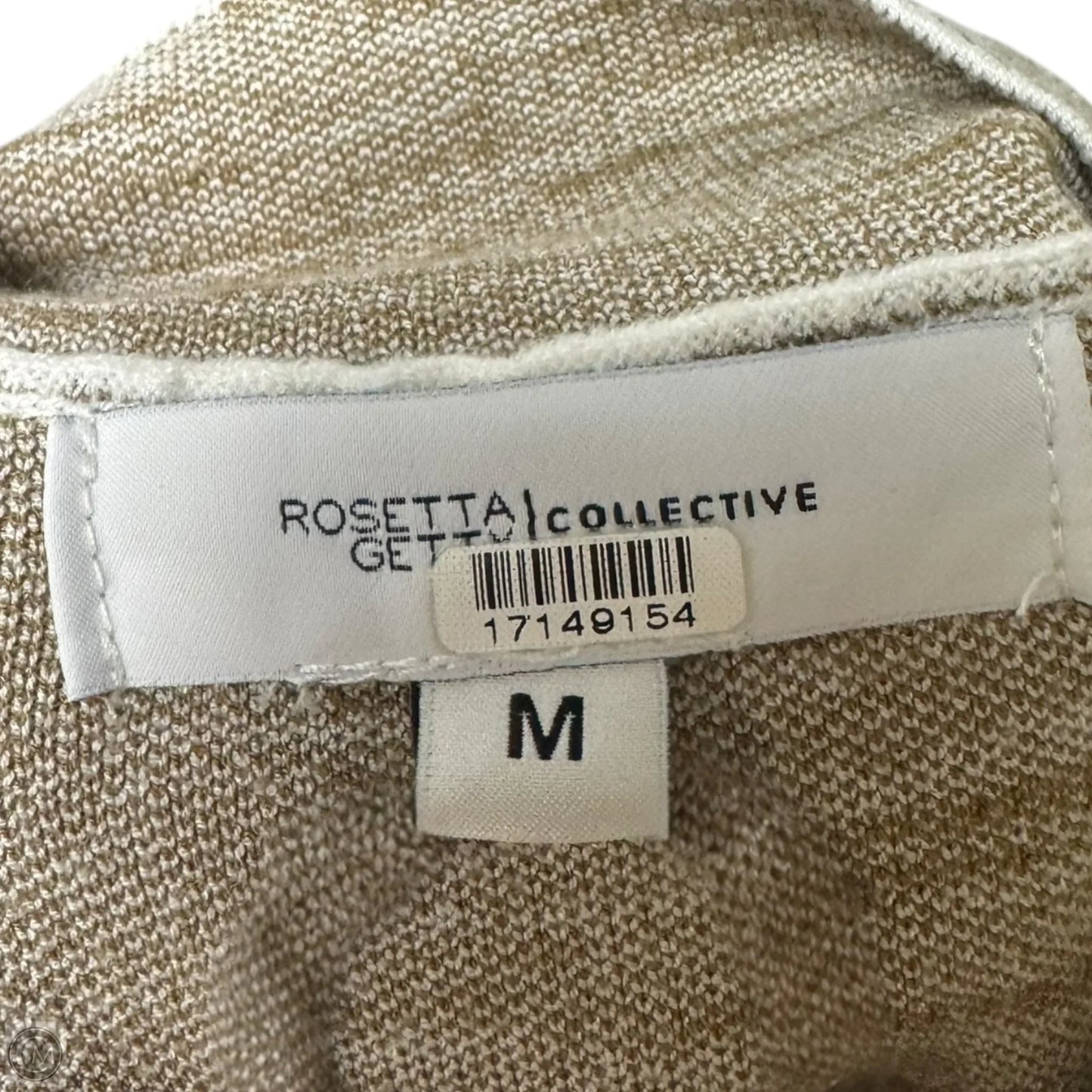 Knit Mock Neck Dress Sweater By Rosetta Getty Collective In Tan & White, Size: M