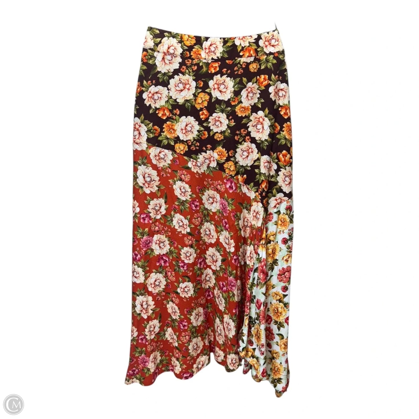 Patchwork Midi Skirt By Farm Rio In Floral Print, Size: XS