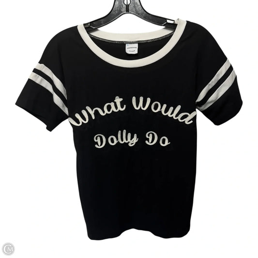 Top Short Sleeve By understated leather  In Black & White, Size: Xs