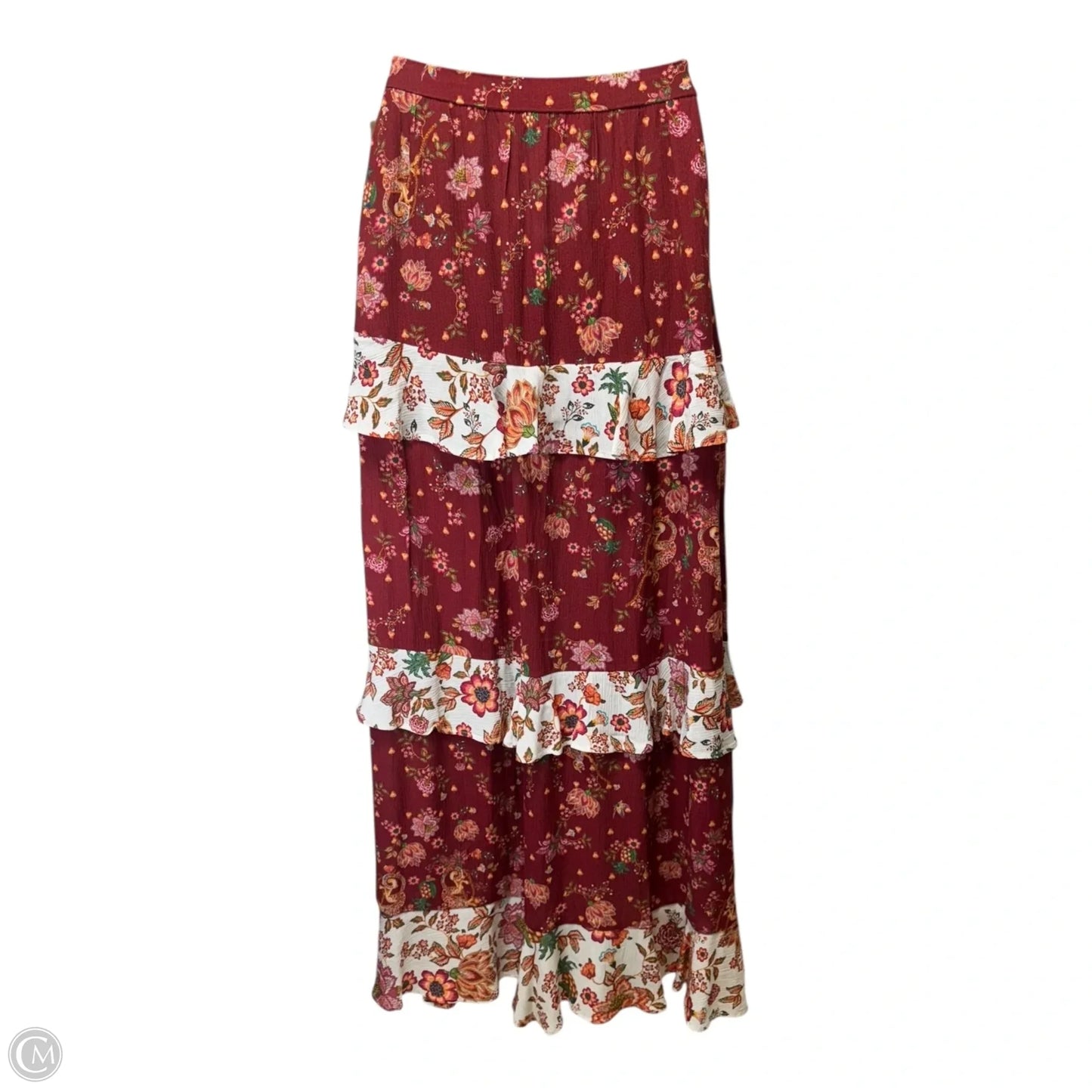 Portia Tiered Maxi Skirt By Farm Rio for Anthropologie In Floral Print, Size: Xs