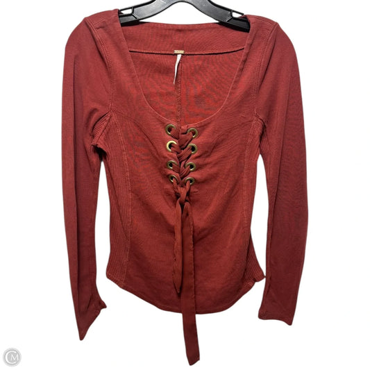 Top Long Sleeve By Free People In Copper, Size: S