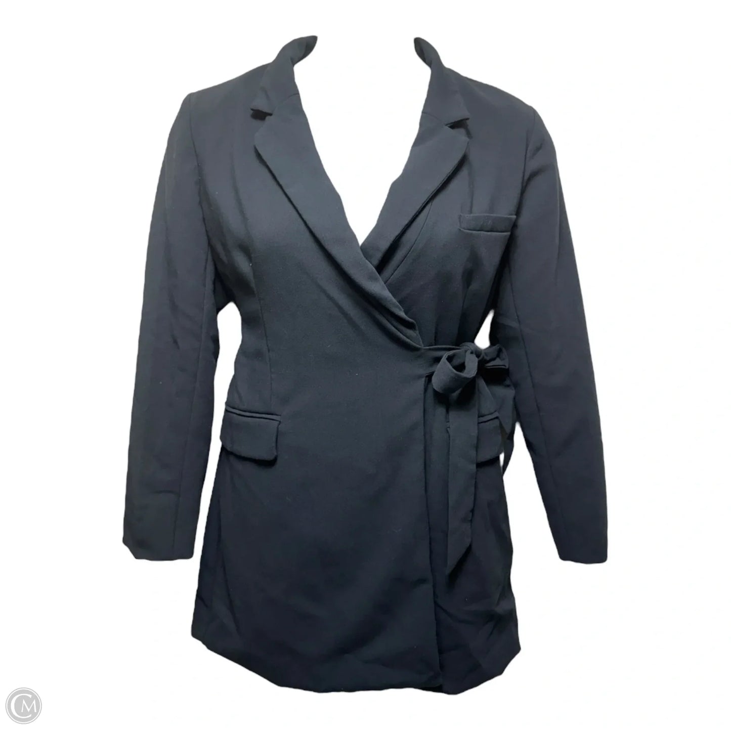 Tie-Waist Blazer Mini Dress By Anthropologie In Black, Size: 8