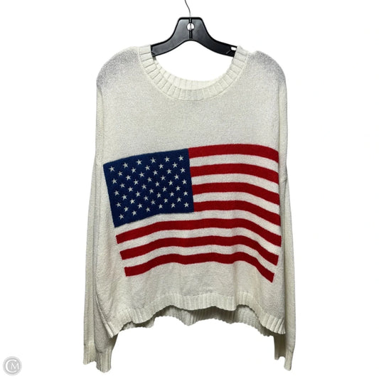 American Flag Sweater By Torrid In Blue & Red & White, Size: 2x