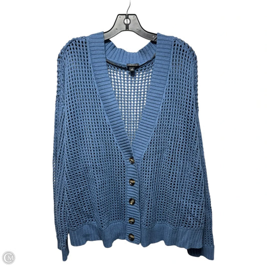 Open Knit Sweater Cardigan By Torrid In Blue, Size: 1x