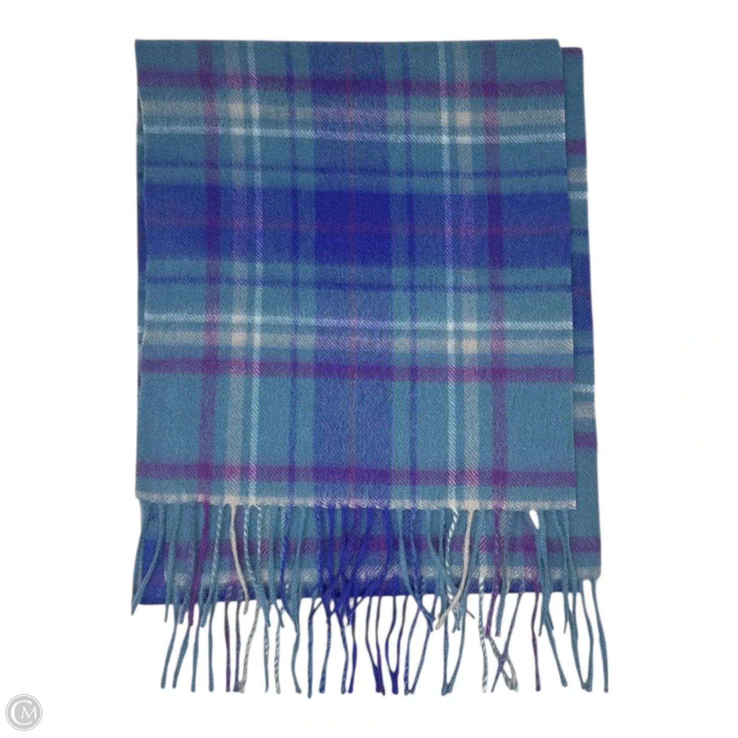 Wool & Cashmere Scarf Winter By Lochmere In Plaid Pattern