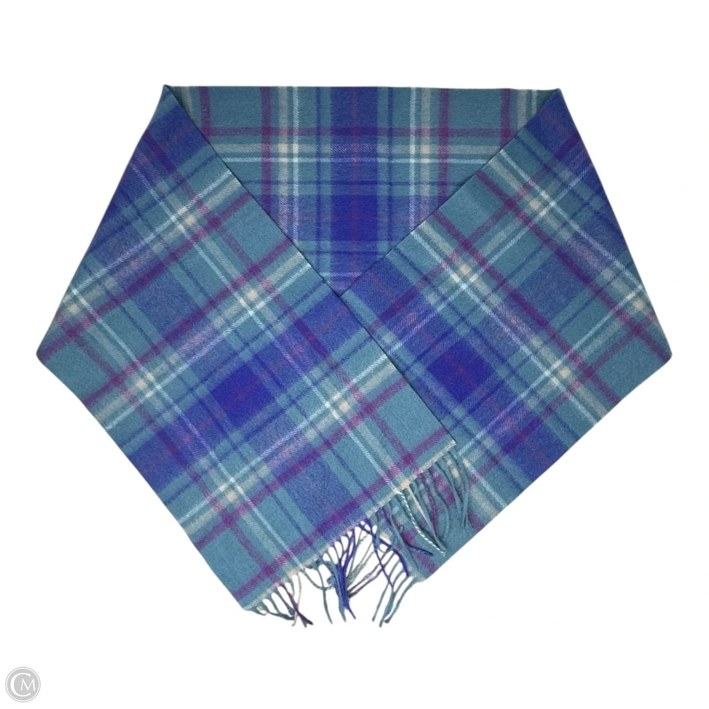 Wool & Cashmere Scarf Winter By Lochmere In Plaid Pattern