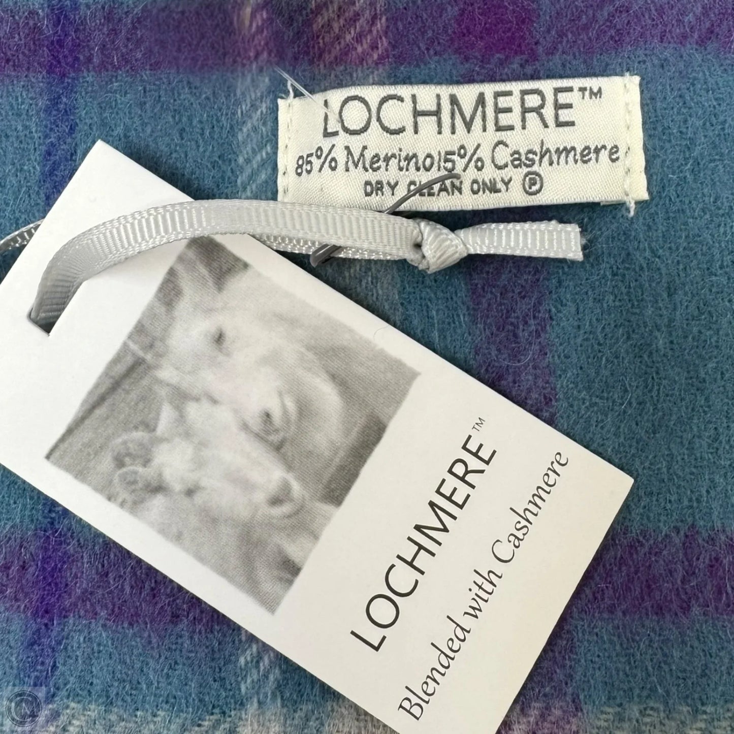 Wool & Cashmere Scarf Winter By Lochmere In Plaid Pattern
