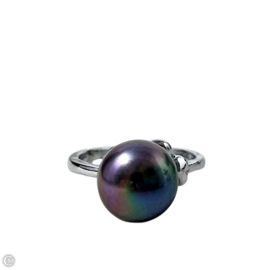 Sterling Silver & Black Pearl Ring, Size: 6.5