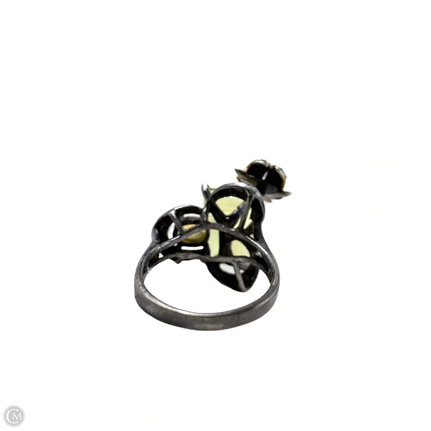 Lemon Quartz, Opal, Sterling Silver Bee Statement Ring, Size: 7
