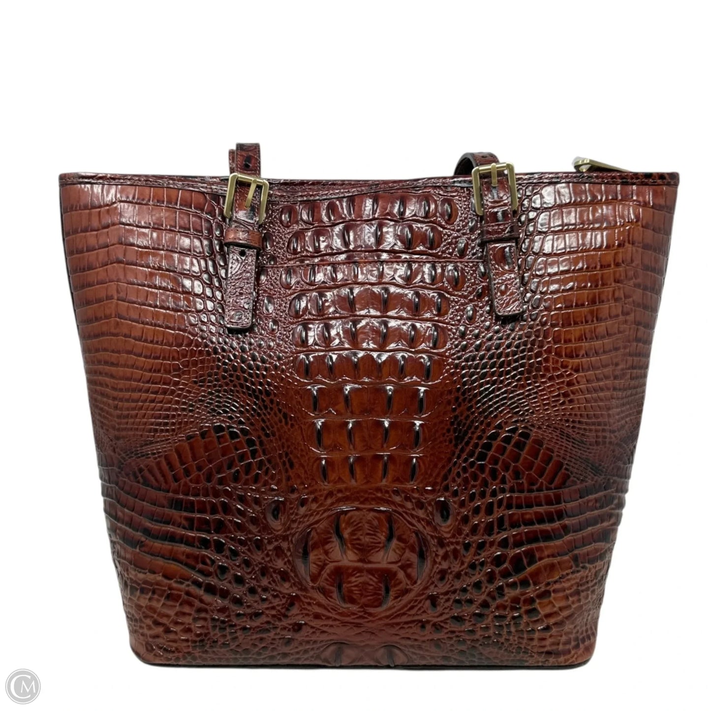 Asher Tote In Pecan Melbourne Designer By Brahmin, Size: Medium