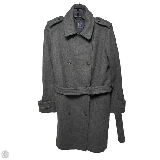 Coat Wool Blend By Gap In Grey, Size: S
