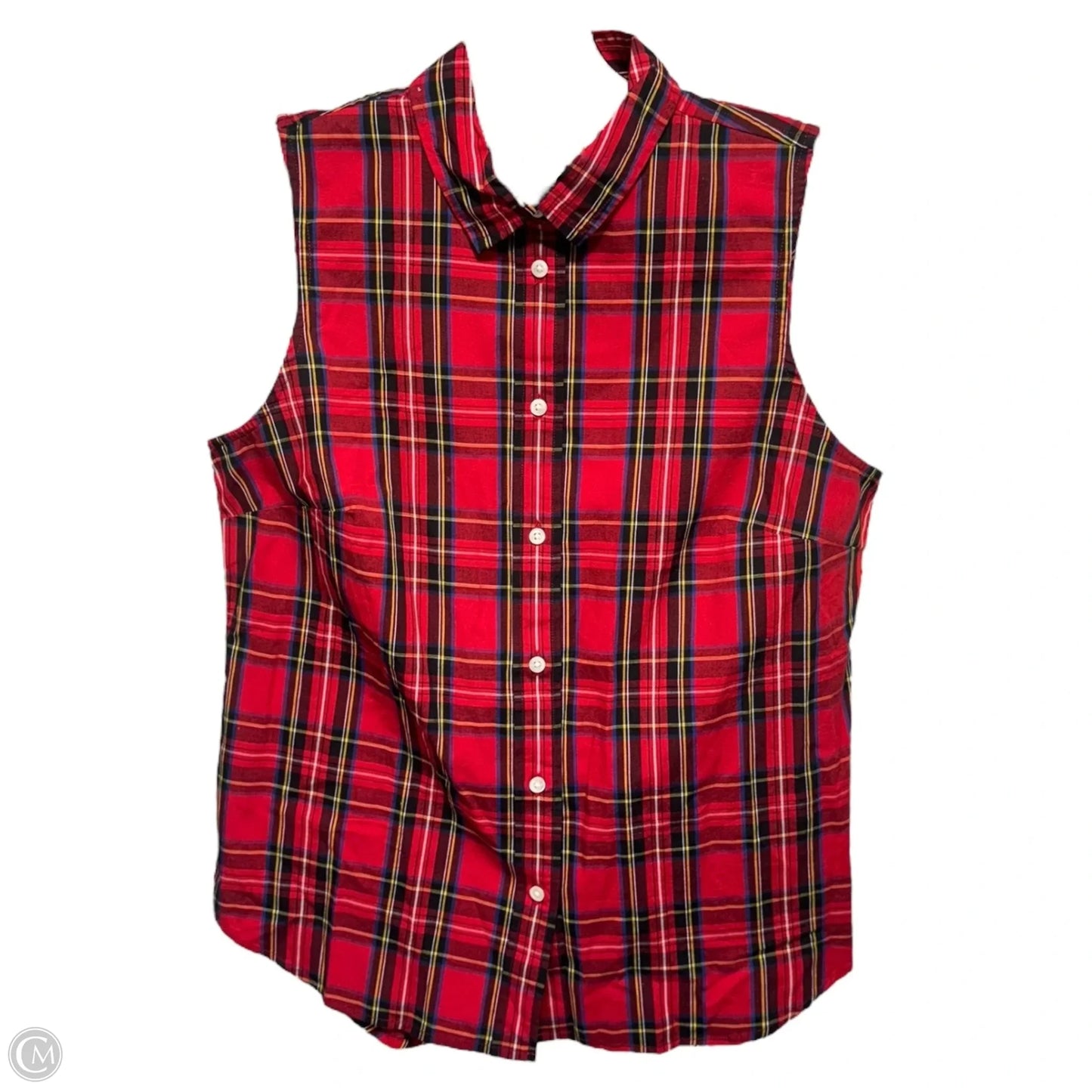 Top Sleeveless By J. Crew In Plaid Pattern, Size: S