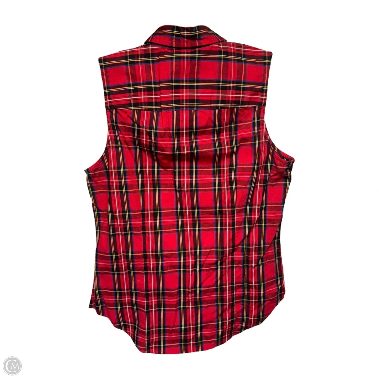 Top Sleeveless By J. Crew In Plaid Pattern, Size: S