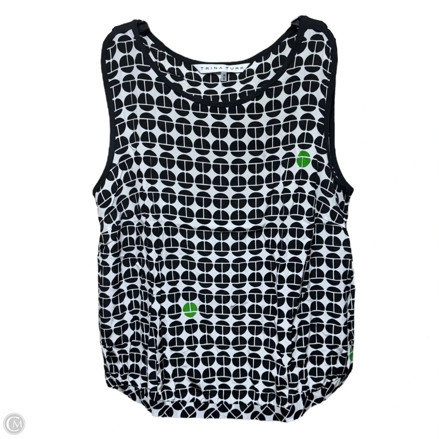 Silk Top Sleeveless By Trina Turk In Geometric Pattern, Size: S