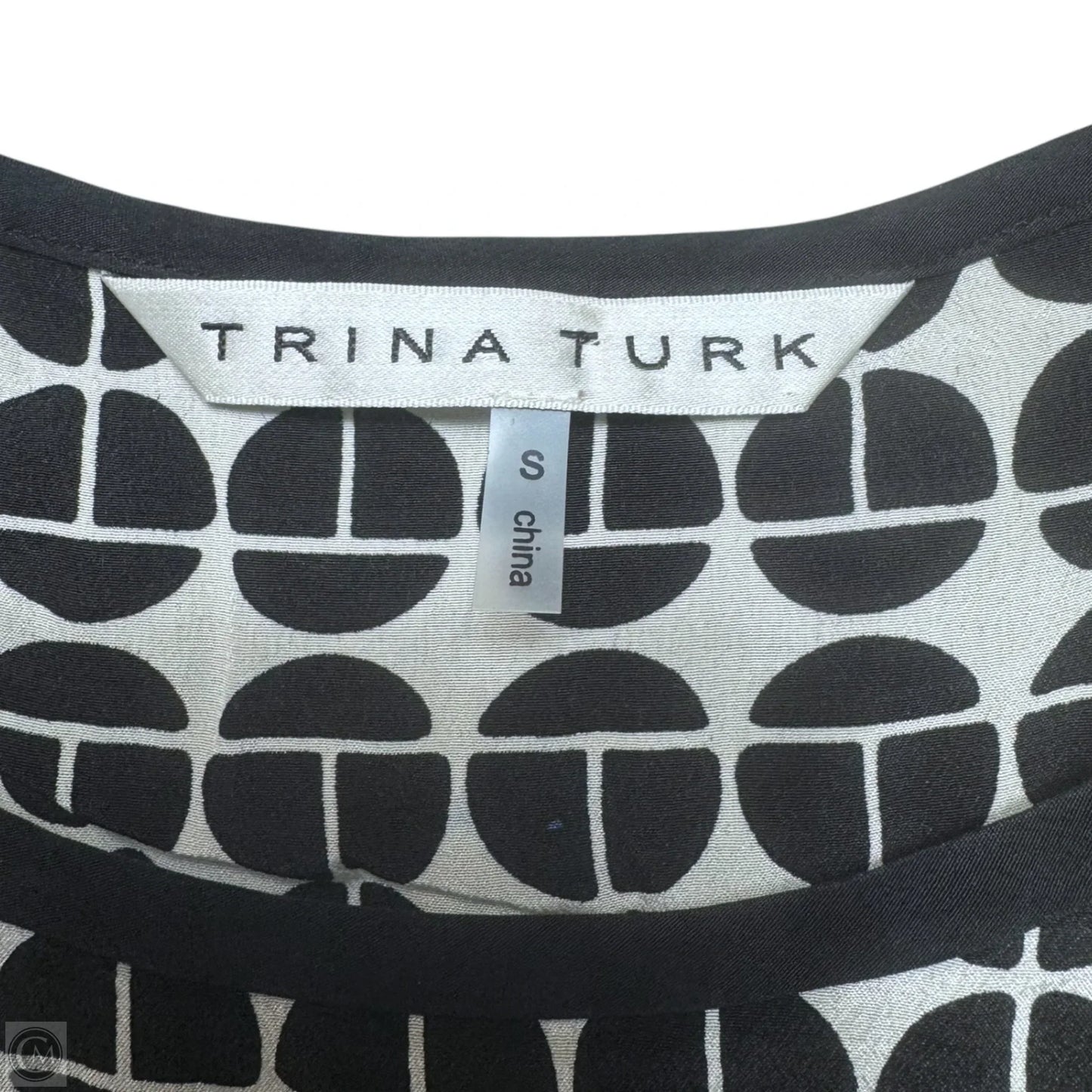 Silk Top Sleeveless By Trina Turk In Geometric Pattern, Size: S