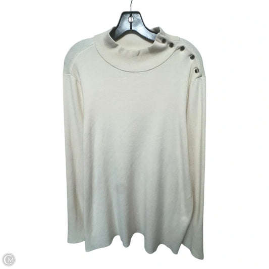 Top Long Sleeve By Chicos In Cream, Size: Xxl