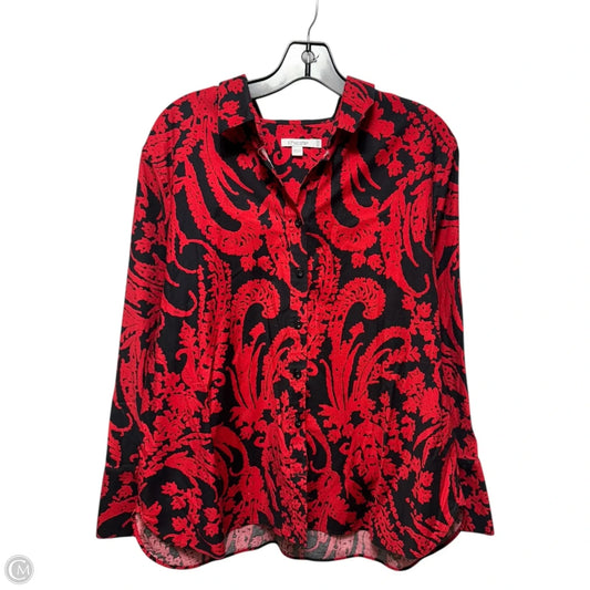 Top Long Sleeve By Chicos In Blue & Red, Size: 18