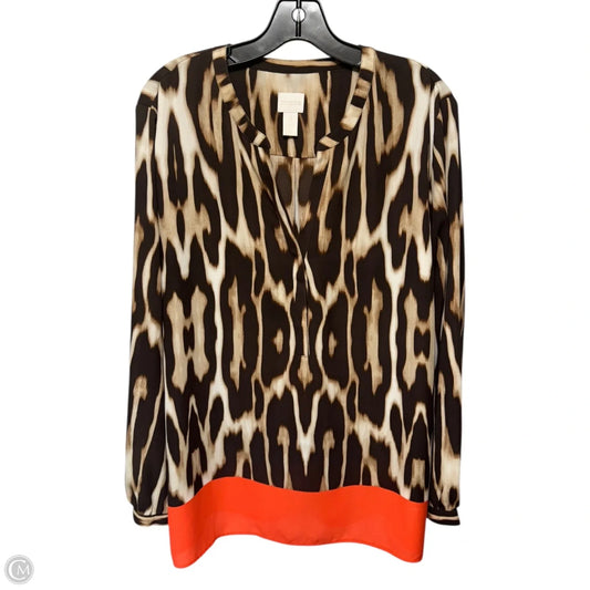 Top Long Sleeve By Chicos In Animal Print, Size: 16