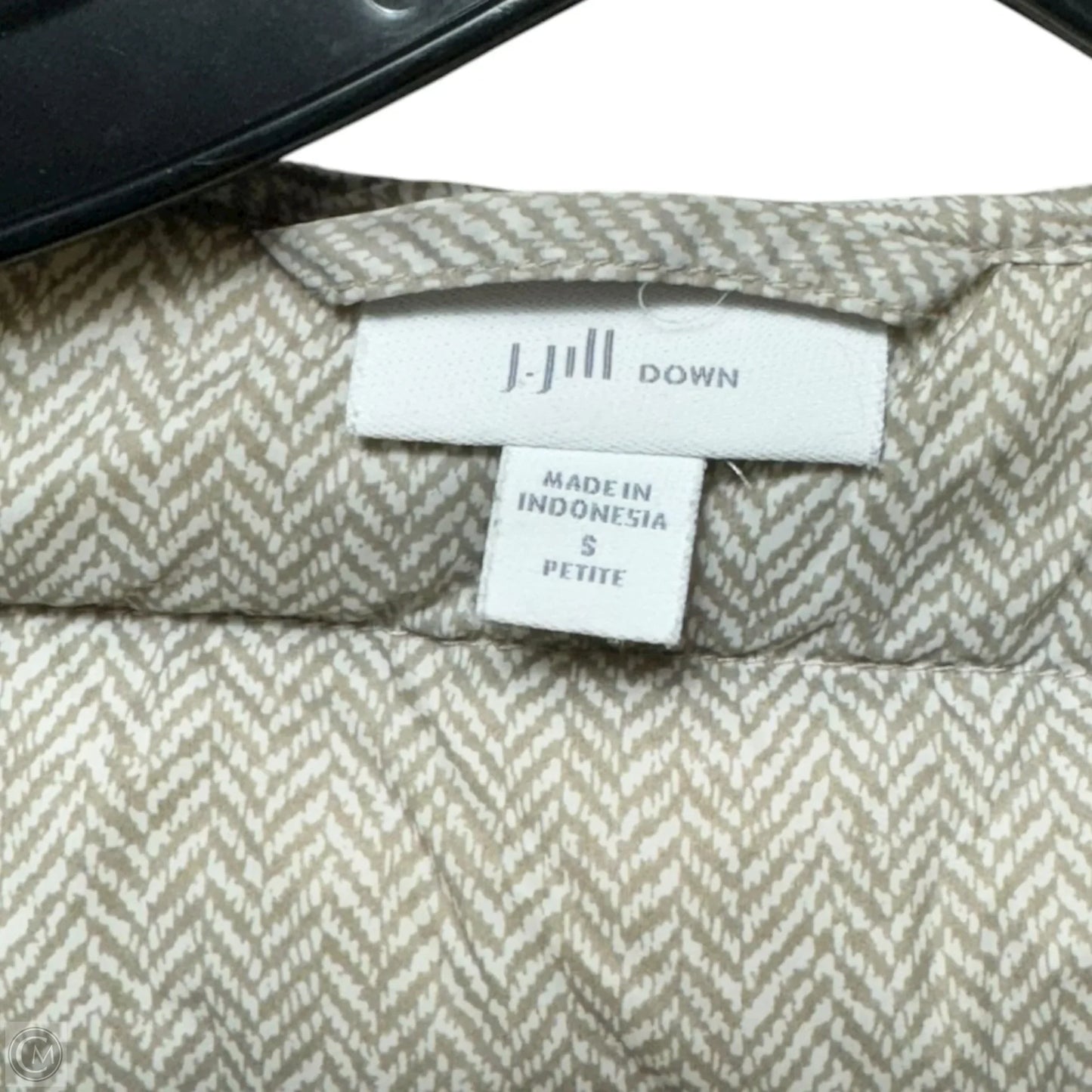 Herringbone Print Puffer Vest By J. Jill In Soapstone, Size: Sp