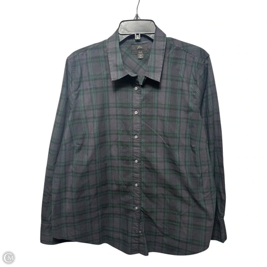 Top Long Sleeve By J. Crew In Plaid Pattern, Size: 22
