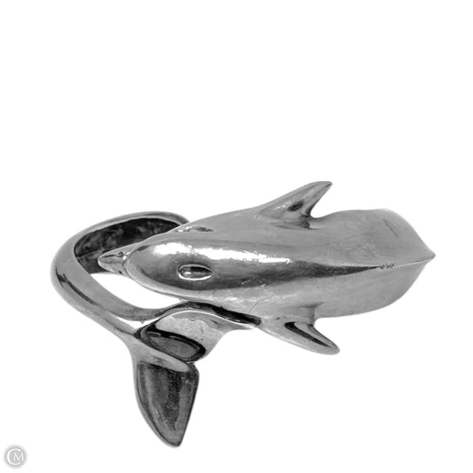 Vintage Made In Mexico Sterling Silver Dolphin Cuff Bracelet