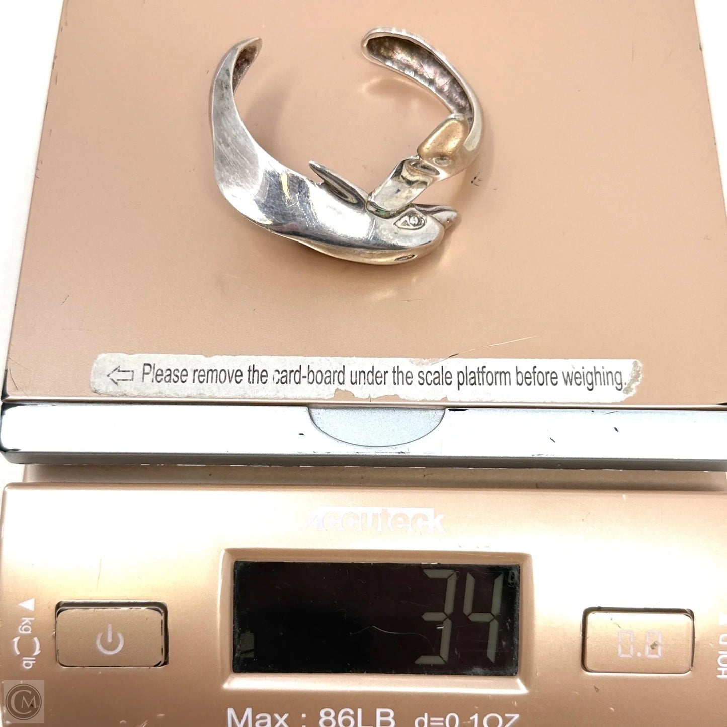 Vintage Made In Mexico Sterling Silver Dolphin Cuff Bracelet