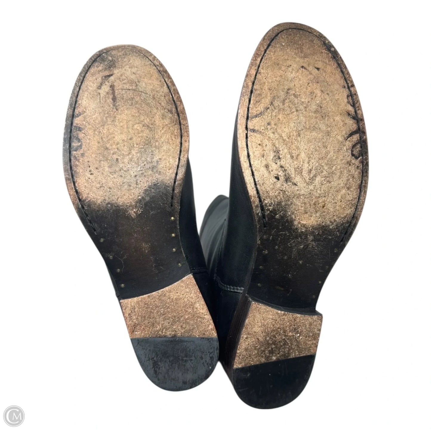 Melissa Logo Boots Designer By Frye In Black, Size: 11