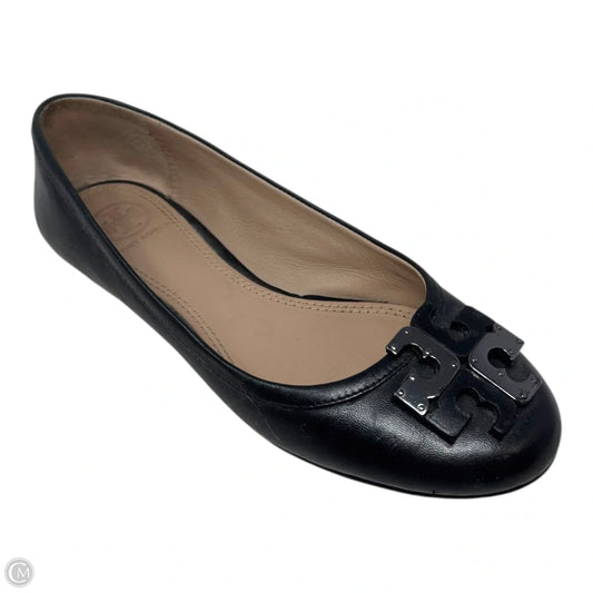 Logo Flats Shoes Designer By Tory Burch In Black, Size: 5.5