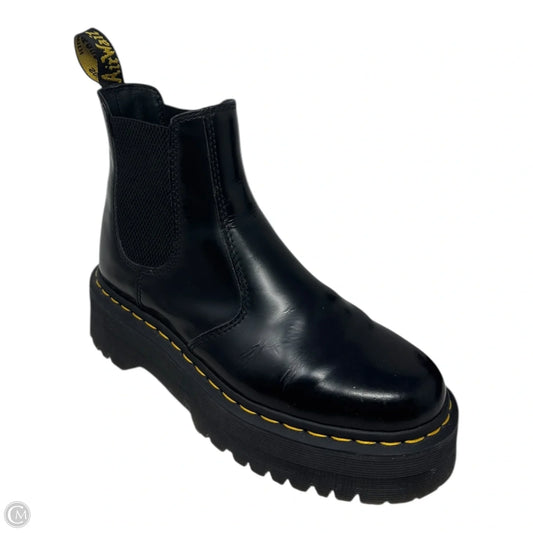 Quad Platform Chelsea Boots Ankle Flats By Dr Martens In Black, Size: 7