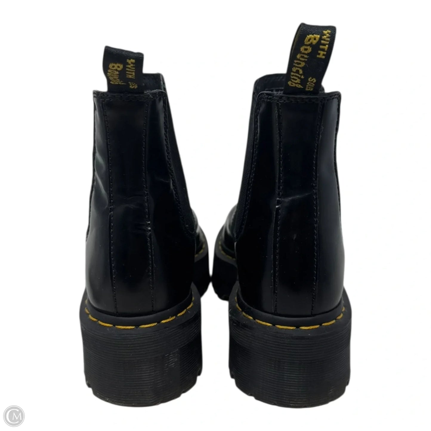 Quad Platform Chelsea Boots Ankle Flats By Dr Martens In Black, Size: 7