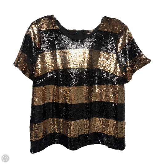 Sequin Top Short Sleeve By Maeve In Striped Pattern, Size: S