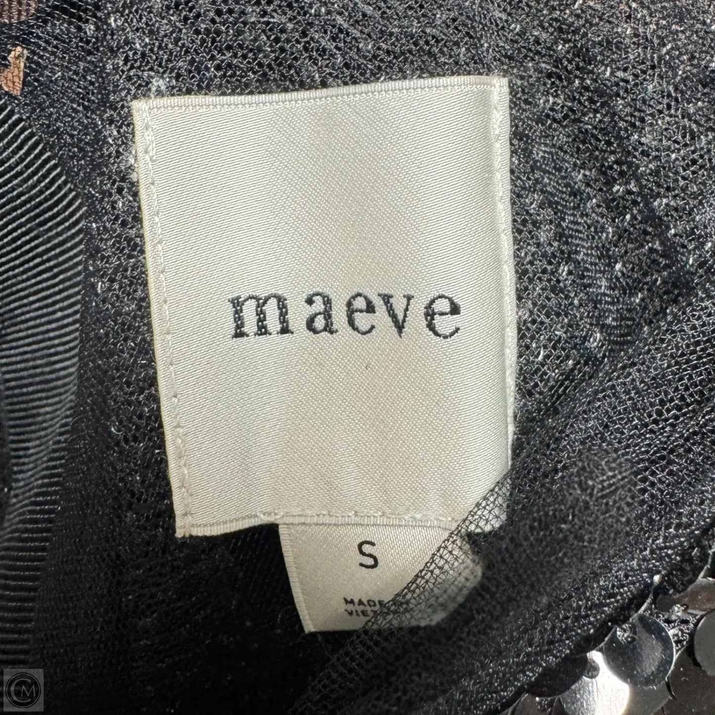 Sequin Top Short Sleeve By Maeve In Striped Pattern, Size: S