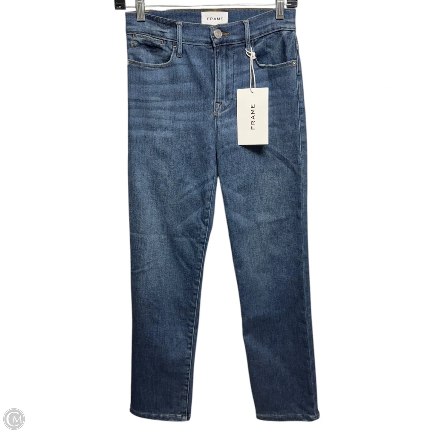 Le High Straight High Rise Jeans by Frame In Blue Denim, Size: 0/25