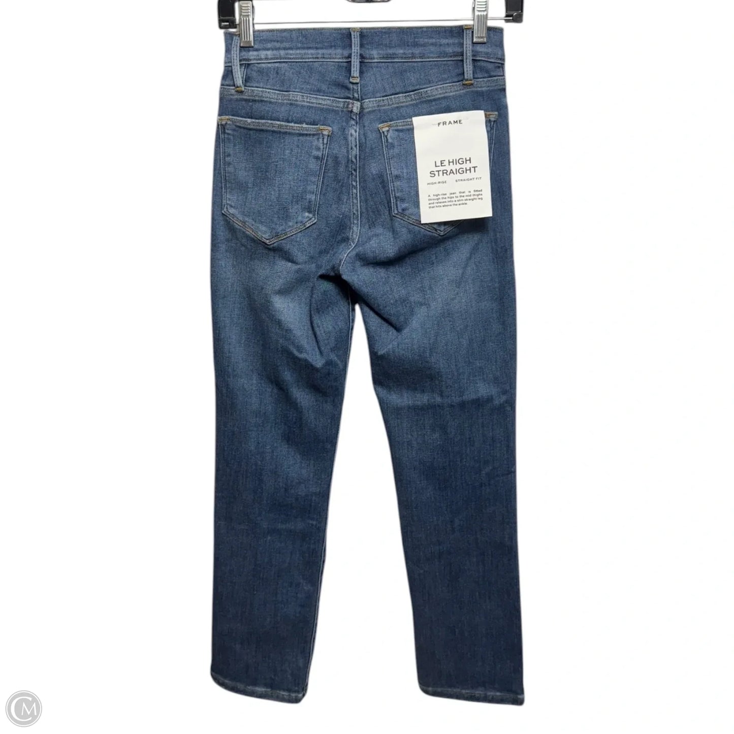 Le High Straight High Rise Jeans by Frame In Blue Denim, Size: 0/25