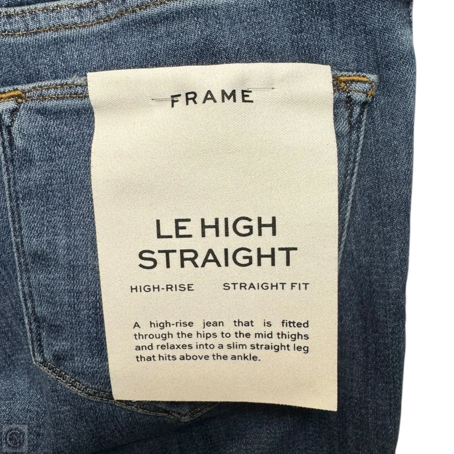 Le High Straight High Rise Jeans by Frame In Blue Denim, Size: 0/25
