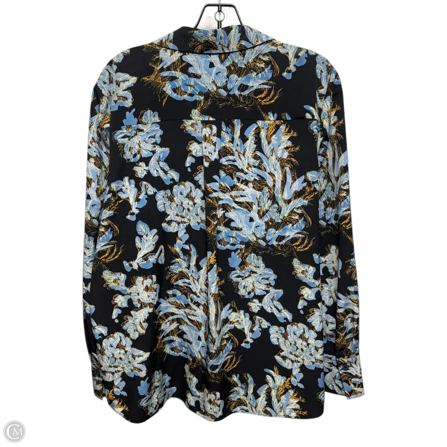 Scottie Abstract-Print Button-Down Blouse Designer By Lafayette 148 In Multi-colored, Size: L