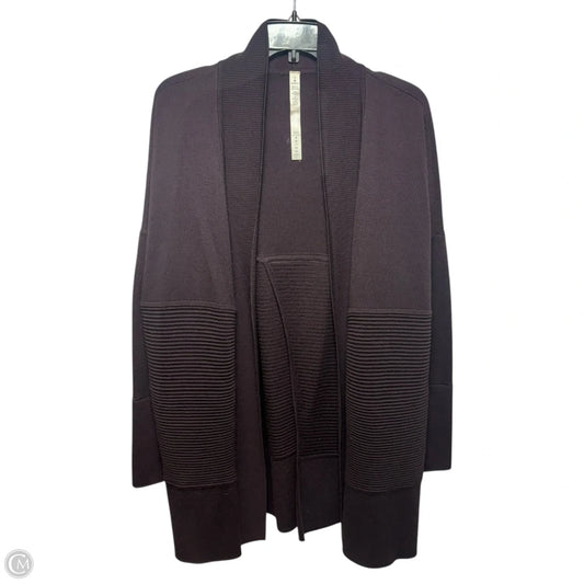 Sweater Cardigan By Lululemon In Maroon, Size: 12