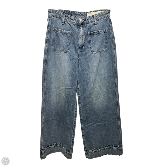 Jeans Wide Leg By Rag And Bone In Blue Denim, Size: 4