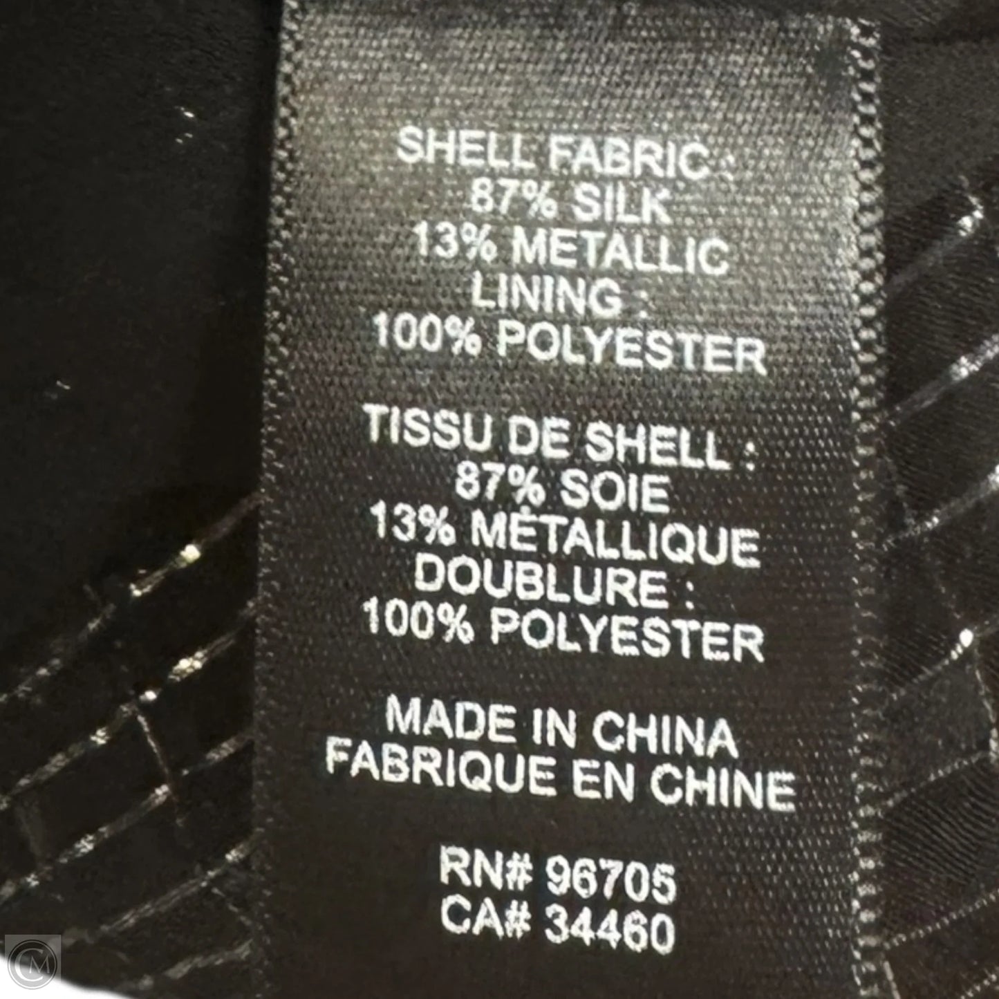 Silk Metallic Cami Top Sleeveless By Rebecca Taylor In Black & Silver, Size: 6