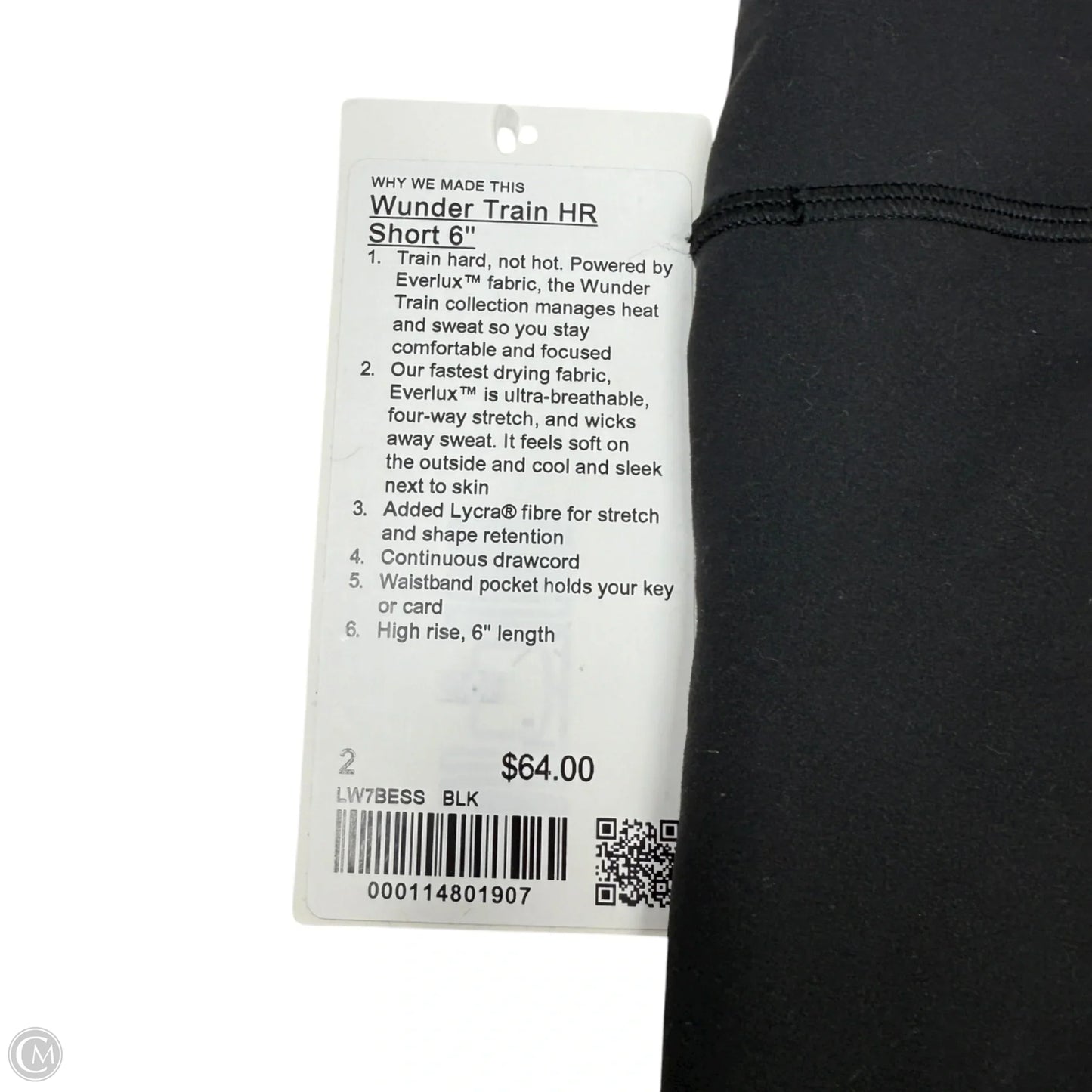 Wunder Train HR Short 6" By Lululemon In Black, Size: 2