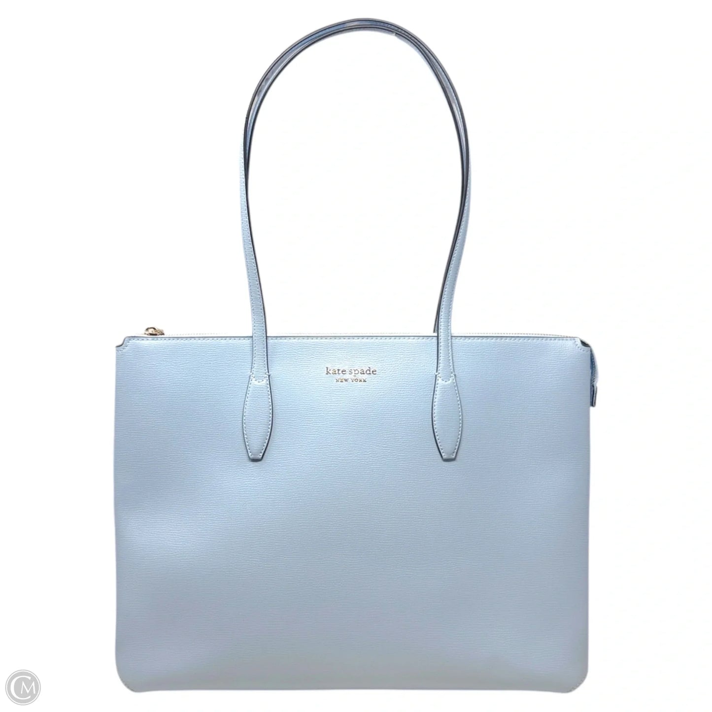 All Day Top Zip Crossgrain Leather Tote Designer By Kate Spade In Celeste Blue, Size: Medium