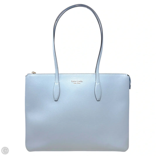 All Day Top Zip Crossgrain Leather Tote Designer By Kate Spade In Celeste Blue, Size: Medium