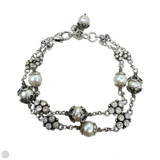 Retired Atma Pearls Silver Tone Double Strand Bracelet. By Brighton