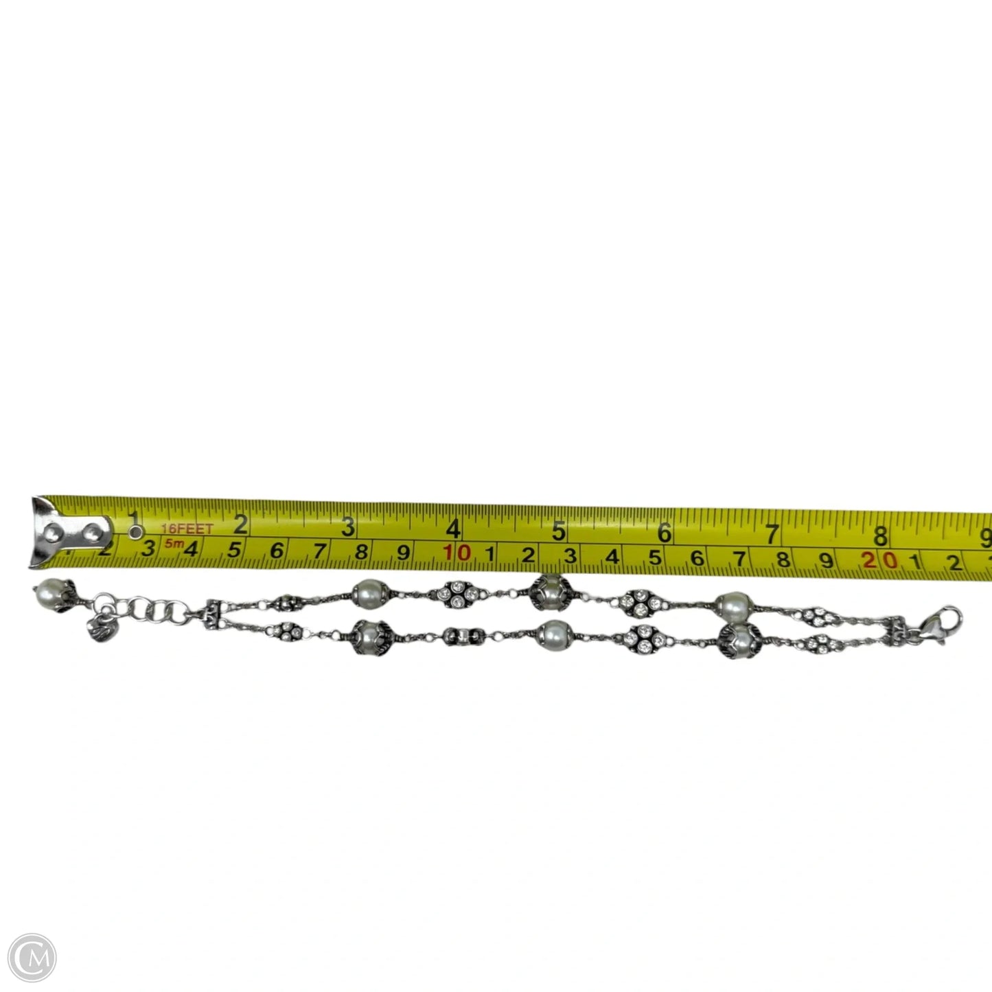 Retired Atma Pearls Silver Tone Double Strand Bracelet. By Brighton