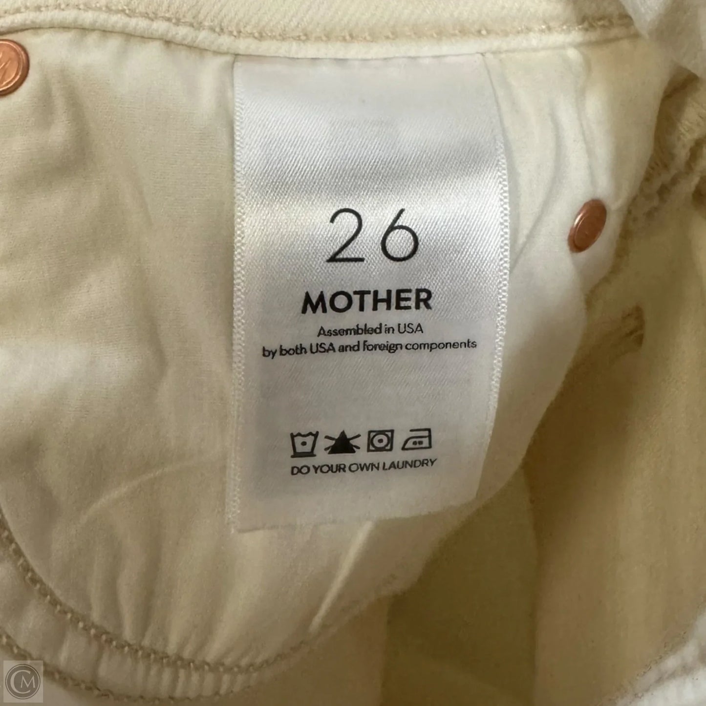 The Mid Rise Dazzler Crop Jeans By Mother In Cream Puffs, Size: 2
