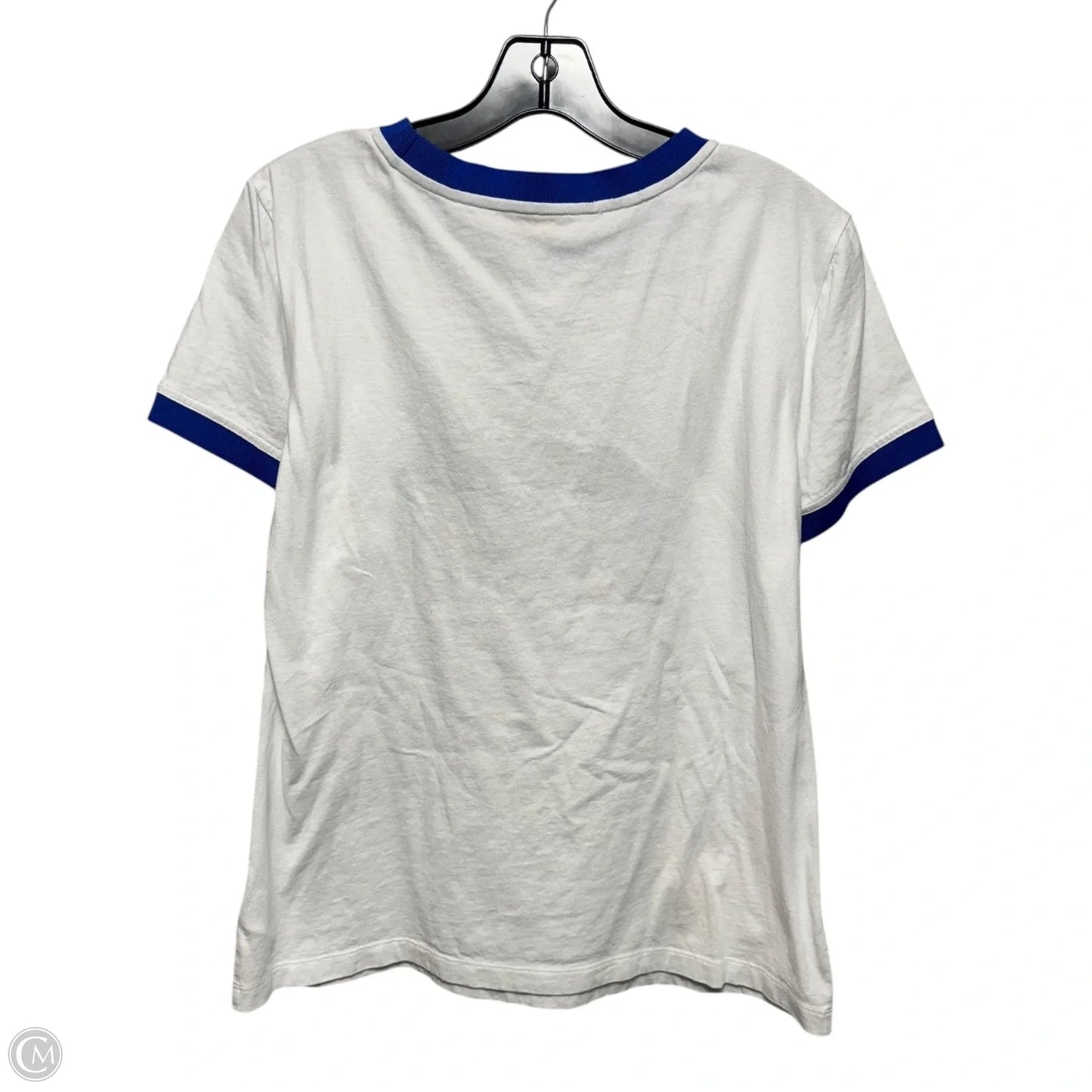 Tropical Top Short Sleeve Designer By Tory Burch In White, Size: L