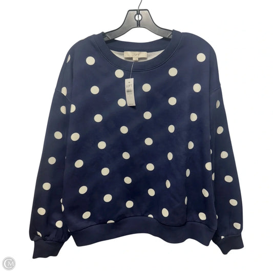 Sweatshirt Crewneck By Loft In Polkadot Pattern, Size: L