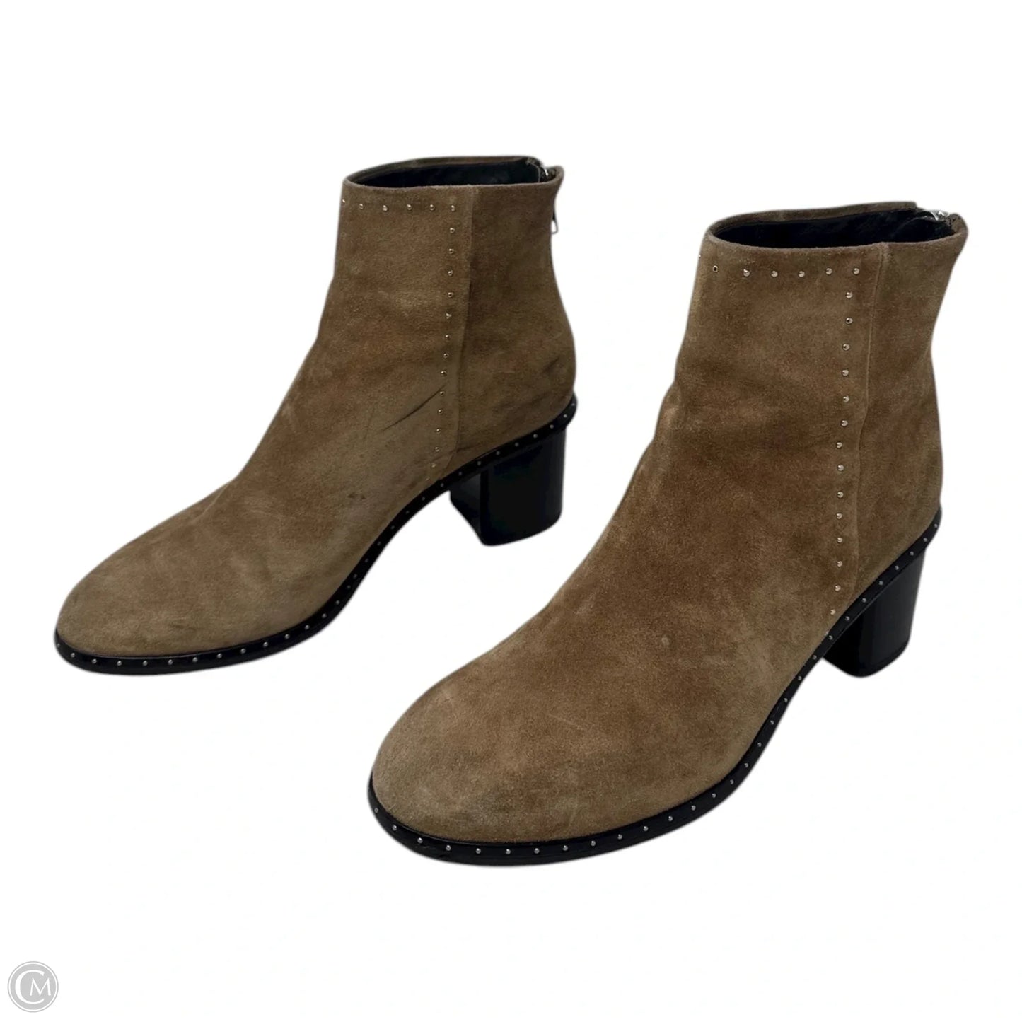 Suede Studded Boots Ankle Heels By Rag And Bone In Tan, Size: 8.5