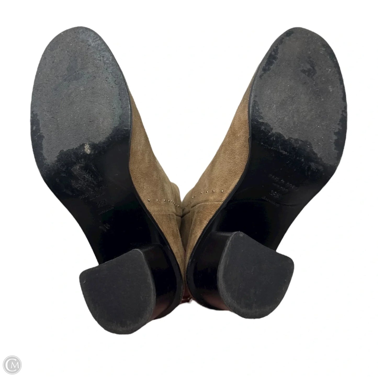 Suede Studded Boots Ankle Heels By Rag And Bone In Tan, Size: 8.5